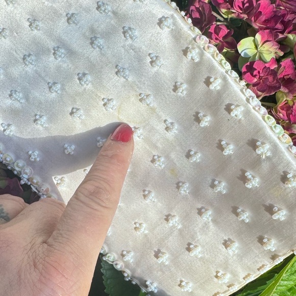 Vintage silk and Italian beads. Envelope clutch - Picture 9 of 11